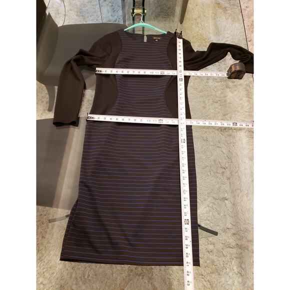 Spense Sheath Dress Women's Size 10 Blue Striped Rayon Stretch Long Sleeve - Picture 10 of 12